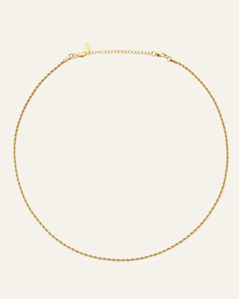 Mockberg Thin Rope Halsband Guld