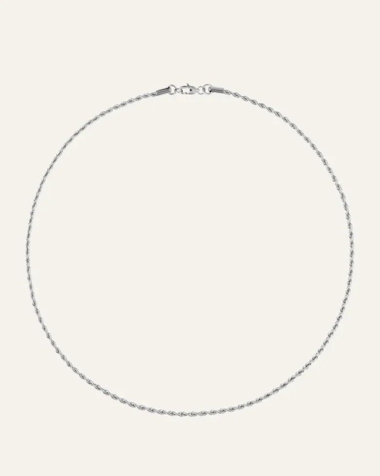 Mockberg Thin Rope Halsband Silver