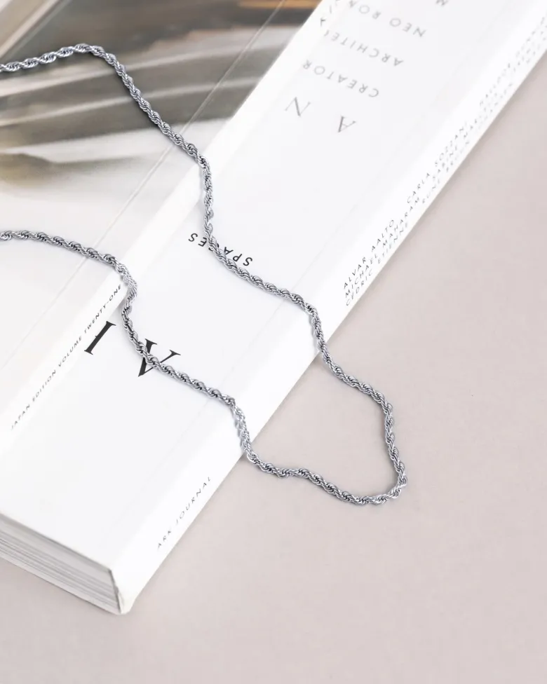 Mockberg Thin Rope Halsband Silver