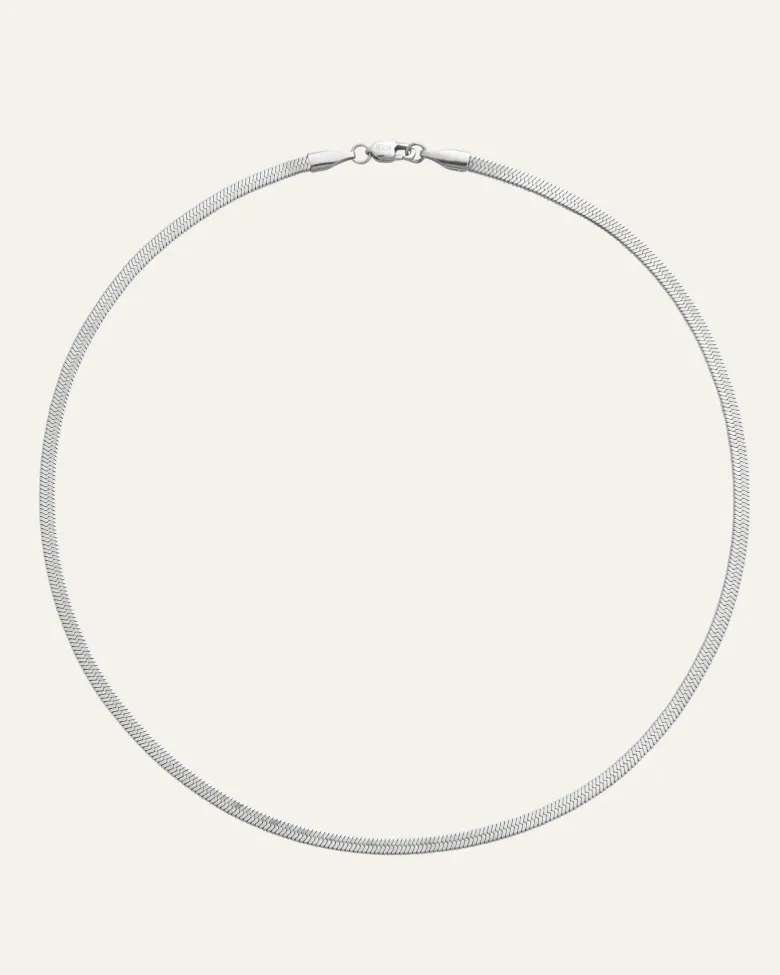 Mockberg Thin Snake Halsband Silver