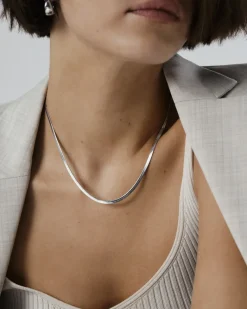 Mockberg Thin Snake Halsband Silver