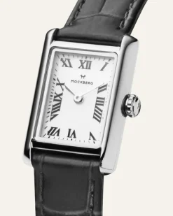 Mockberg Timeless Black Leather Silver Watch MB0246