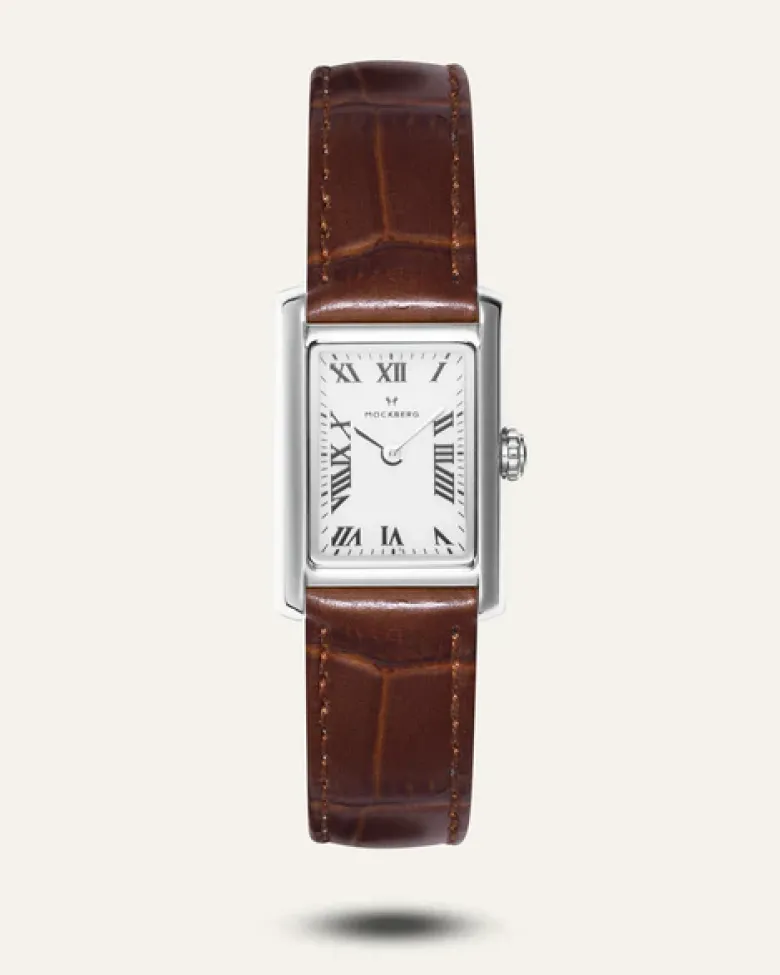 Mockberg Timeless Brown Leather Silver Watch MB0248