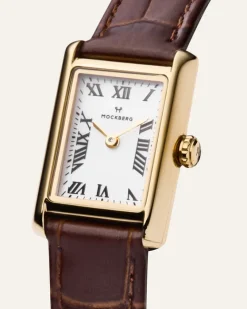 Mockberg Timeless Brown Leather Gold Watch MB0247