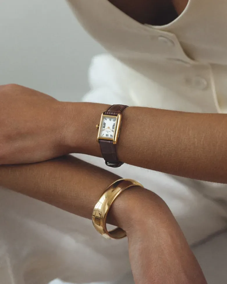 Mockberg Timeless Brown Leather Gold Watch MB0247