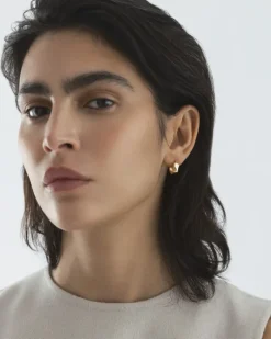 Mockberg Wavy Bolded Mini Örhängen Hoops Guld
