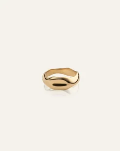 Mockberg Wavy Bolded Ring Guld