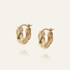 Mockberg Wavy Bolded Small Örhängen Guld Hoops
