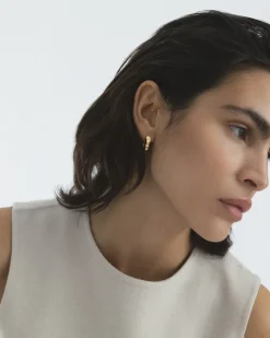 Mockberg Wavy Bolded Small Örhängen Guld Hoops
