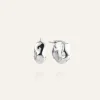 Mockberg Wavy Bolded Small Örhängen Silver Hoops