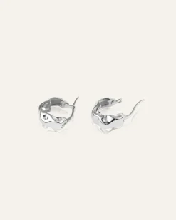 Mockberg Wavy Bolded Small Örhängen Silver Hoops