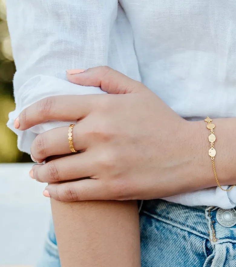 Syster P Beaches Flat Dot Ring Guld