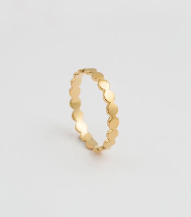 Syster P Beaches Flat Dot Ring Guld