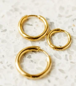 Syster P Beloved Fat Medium Hoops Örhängen Guld