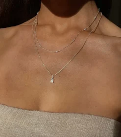 Syster P Beloved Squared Hänge Crystal Silver