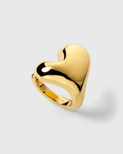 Syster P Bolded Heart Ring Guld