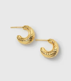Syster P Bolded Little Sis Chevron Örhängen Guld