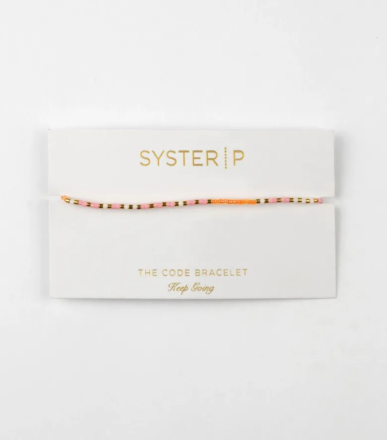 Syster P Code Armband Guld KEEP GOING