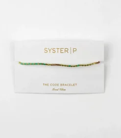 Syster P Code Armband Guld GOOD VIBES