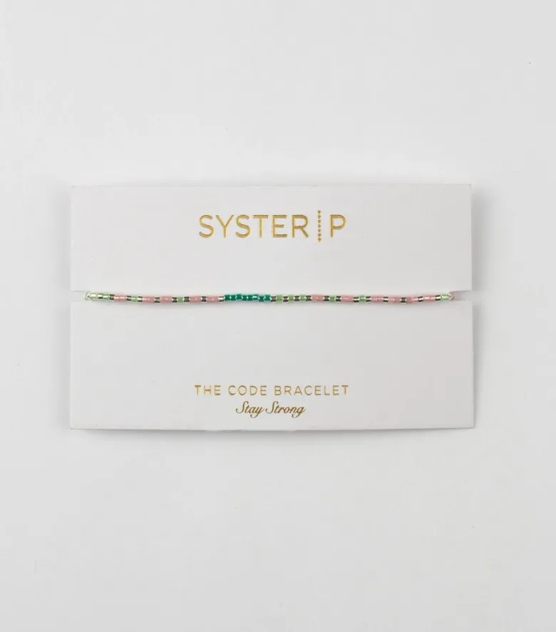 Syster P Code Armband Silver STAY STRONG