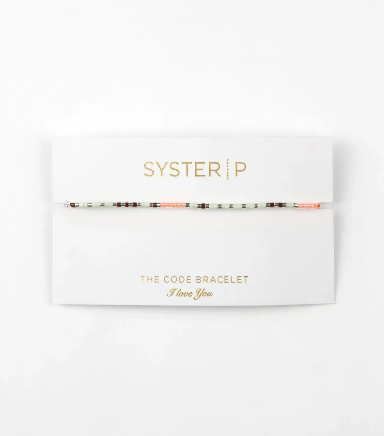 Syster P Code Armband Silver I LOVE YOU