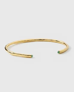 Syster P Florentina Bangle Guld Green Jade