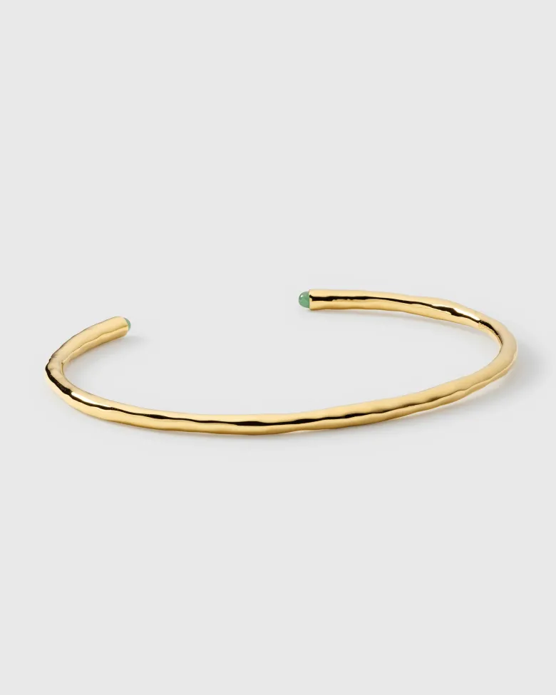 Syster P Florentina Bangle Guld Green Jade