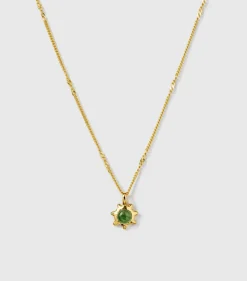 Syster P Florentina Halsband Guld Grön Jade