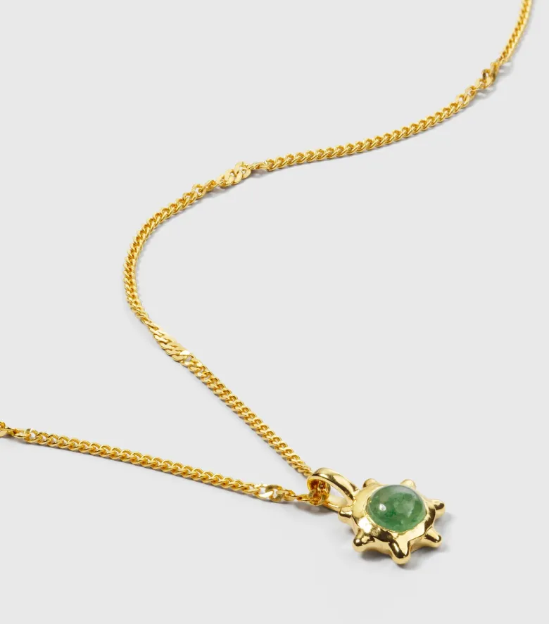 Syster P Florentina Halsband Guld Grön Jade