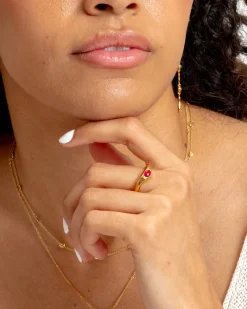 Syster P Floretina Ring Guld Pink Quartz