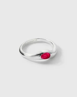 Syster P Floretina Ring Silver Pink Quartz