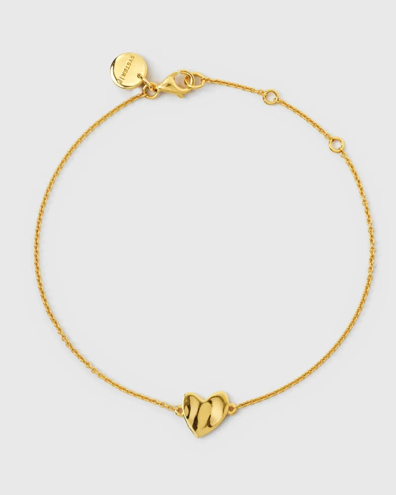 Syster P Friends Heart Armband Guld
