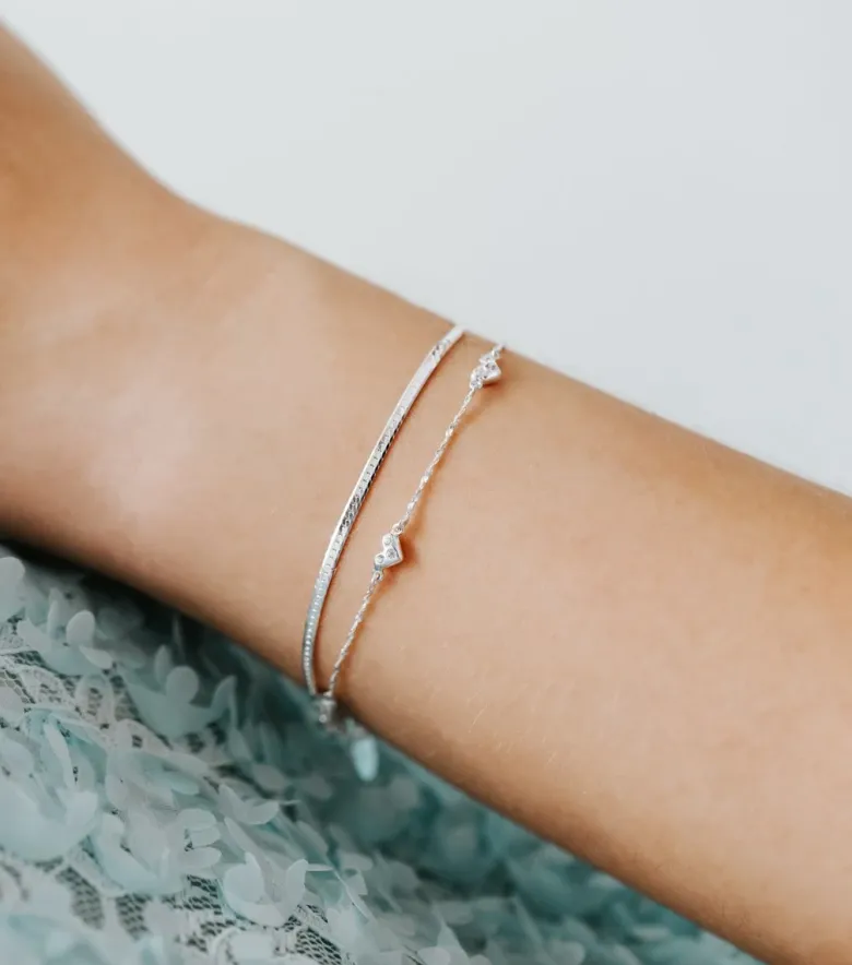 Syster P Herringbone Armband Silver