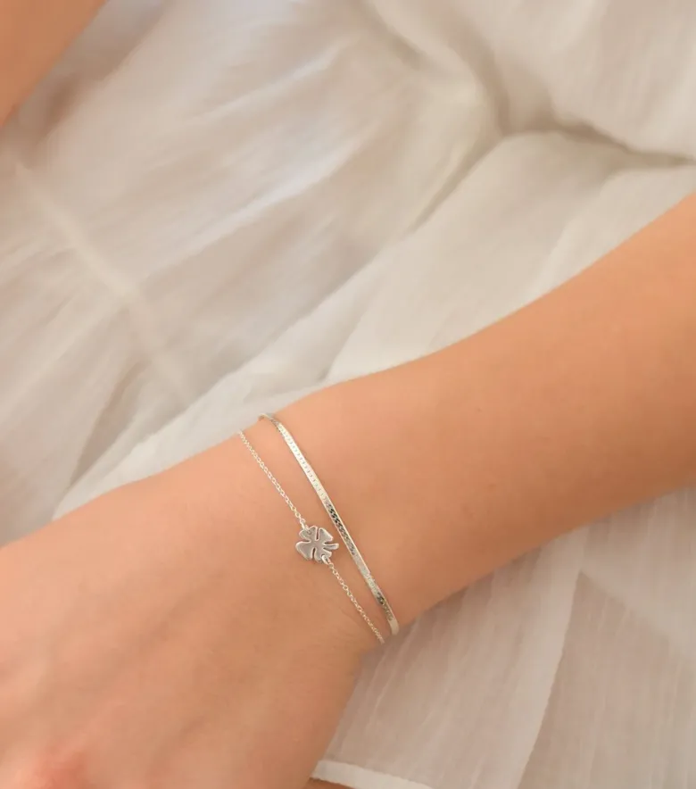 Syster P Herringbone Armband Silver