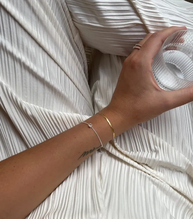 Syster P Herringbone Armband Silver