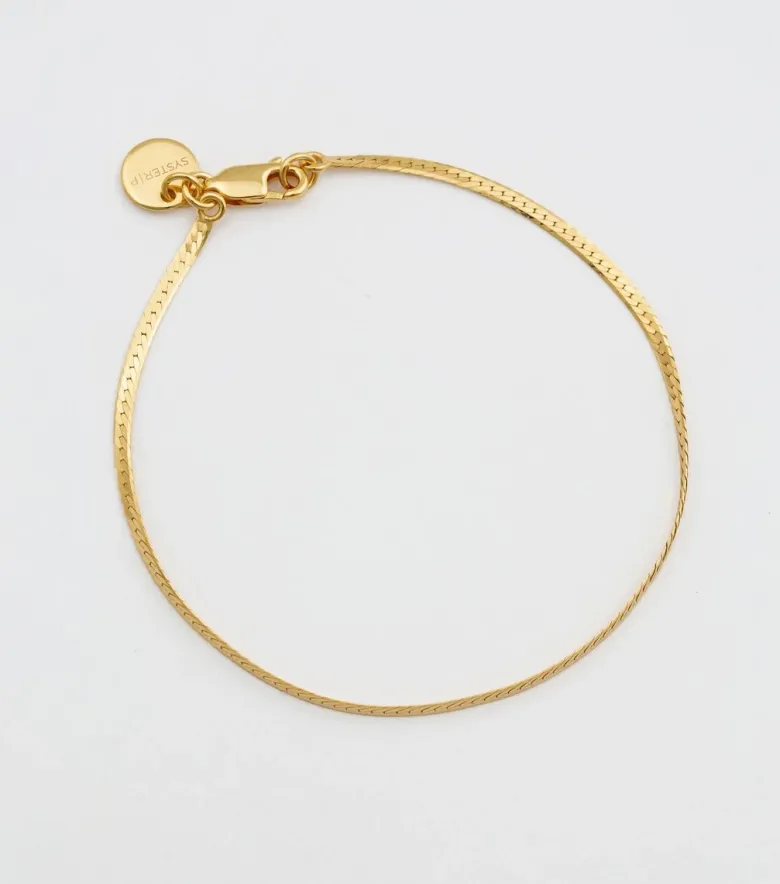 Syster P Herringbone Armband Guld