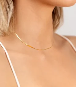Syster P Herringbone Halsband Guld