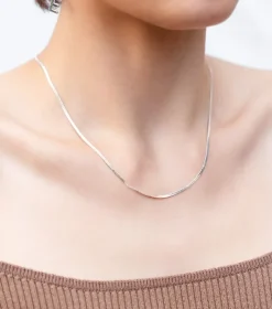 Syster P Herringbone Halsband Silver