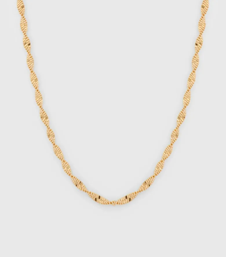 Syster P Herringbone Twisted Halsband Guld
