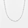 Syster P Herringbone Twisted Halsband Silver