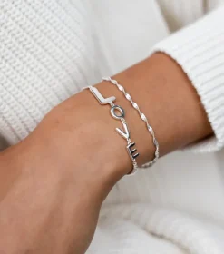 Syster P Herringbone Twisted Armband Silver