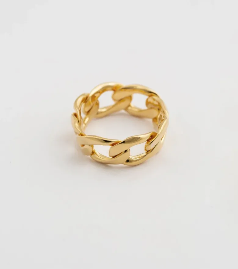 Syster P Links Curb Chain Ring Guld