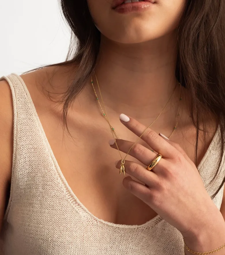 Syster P Melinda Double Petal Halsband Guld