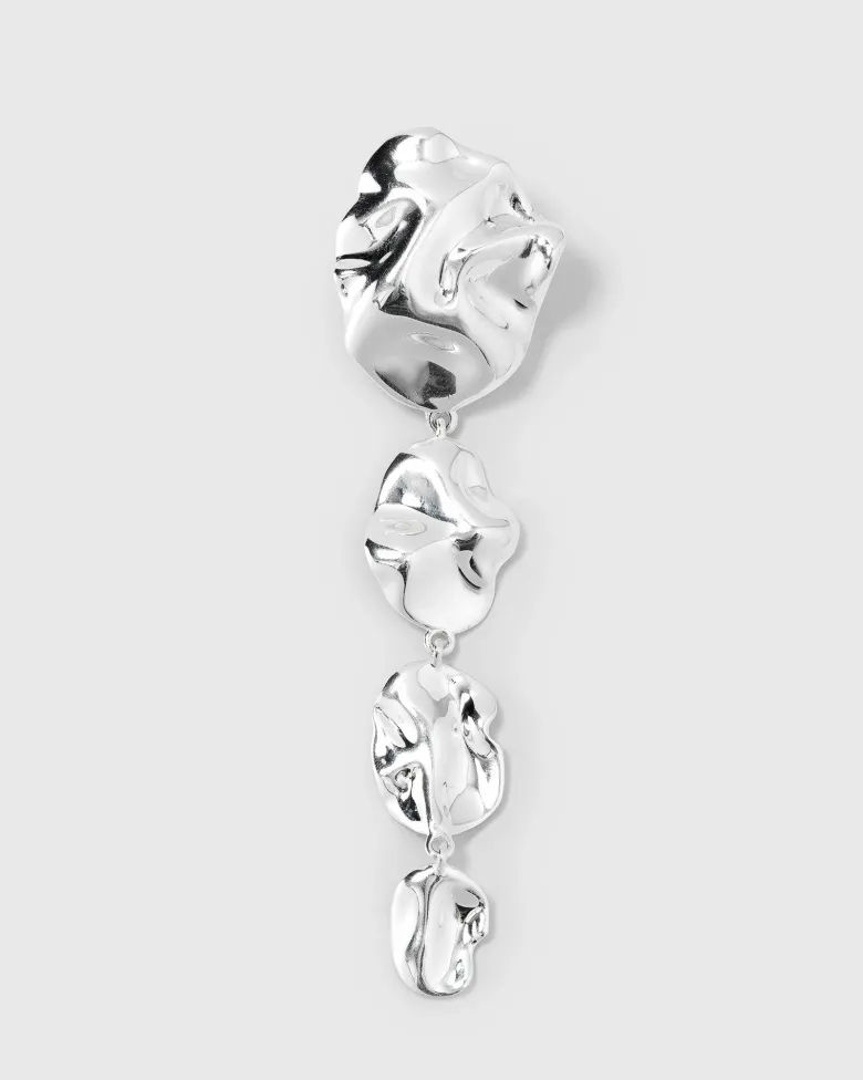 Syster P Moulded Long Single Earring Silver ES1276