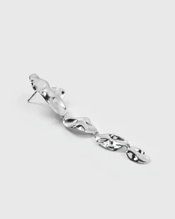Syster P Moulded Long Single Earring Silver ES1276