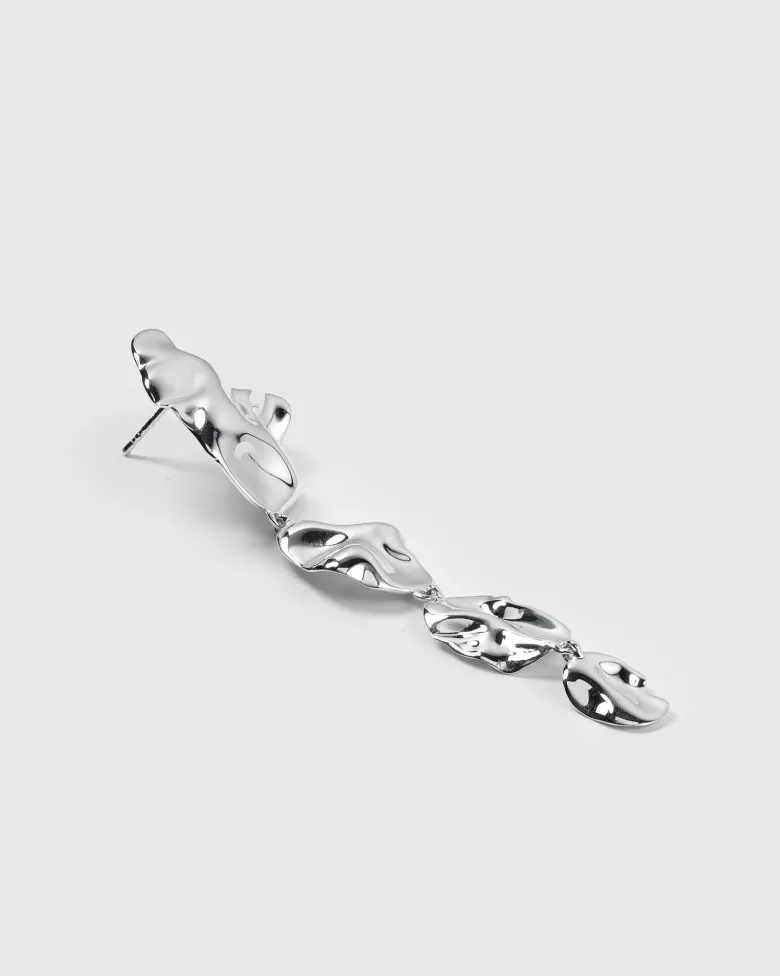 Syster P Moulded Long Single Earring Silver ES1276