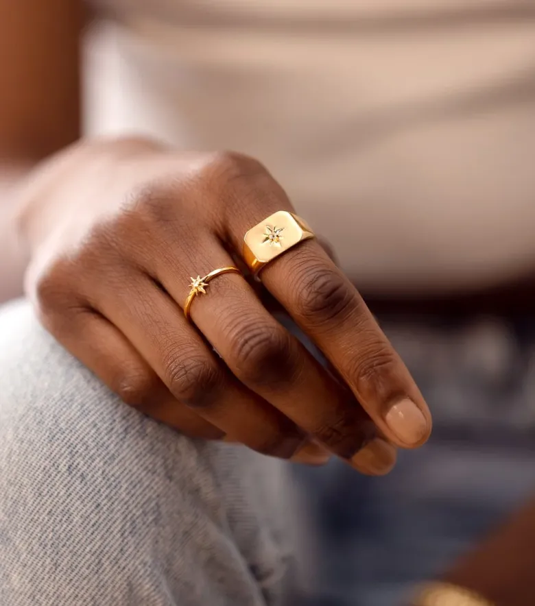 Syster P North Star Small Ring Guld