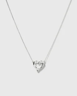 Syster P Puff Heart Halsband Silver
