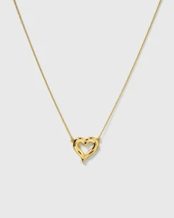 Syster P Puff Heart Halsband Guld