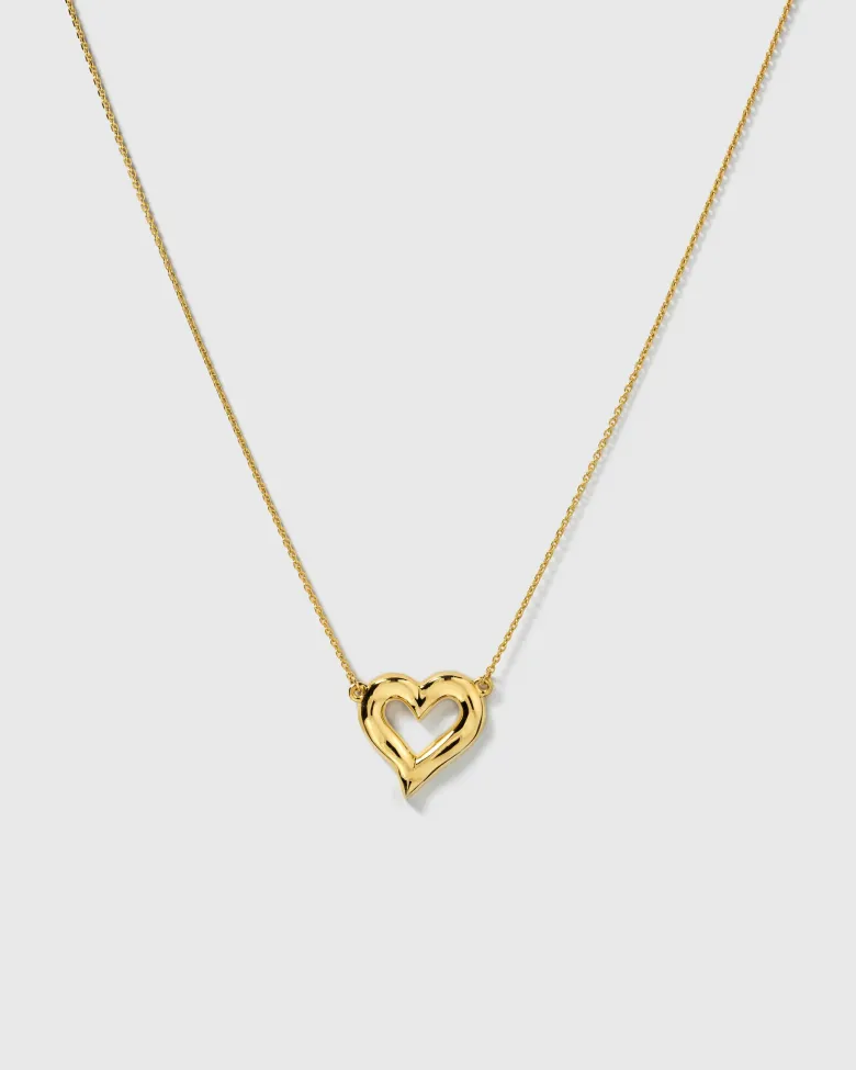 Syster P Puff Heart Halsband Guld